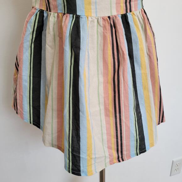 Taylor & Sage Linen Tank Striped Battenberg Lace High Neck Women Small - Picture 8 of 12